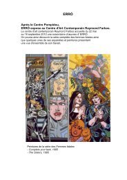 Après le Centre Pompidou, ERRÓ expose au Centre d'Art ...