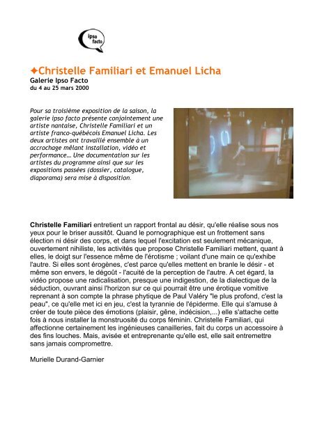 Christelle Familiari - Le Parvis