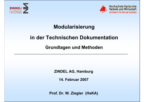 Modularisierung in der Technischen Dokumentation - Zindel AG