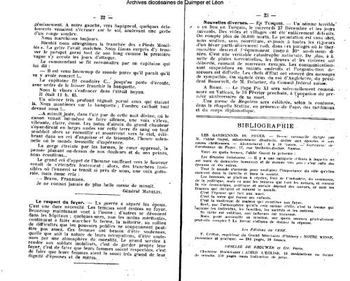 DE QUIMPER ET DE LÉON - Diocèse de Quimper et du Léon