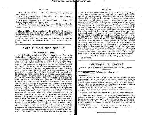 DE QUIMPER ET DE LÉON - Diocèse de Quimper et du Léon