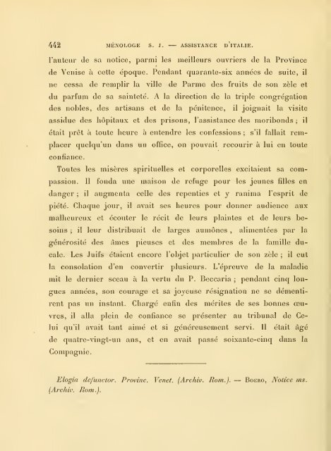 Ménologe de la Compagnie de Jésus : assistance d'Italie - Libr@rsi