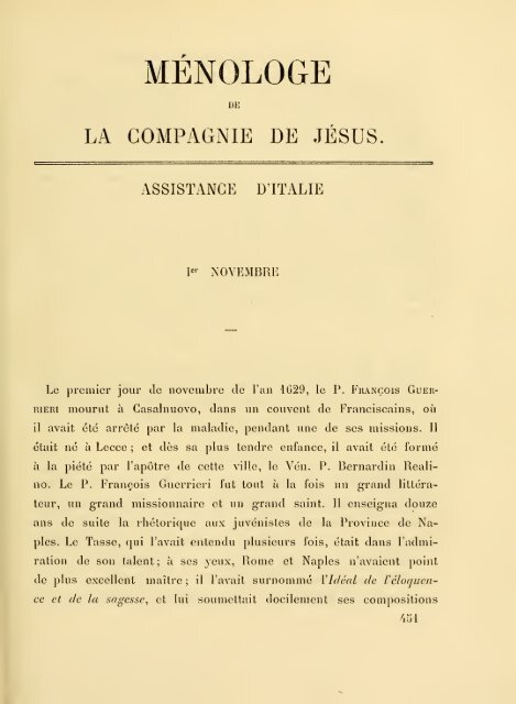 Ménologe de la Compagnie de Jésus : assistance d'Italie - Libr@rsi