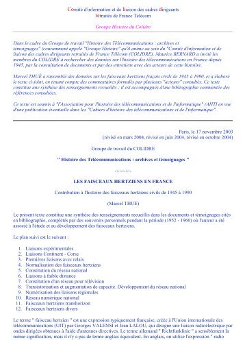 Comité d'information et de liaison des cadres dirigeants ... - Le Colidre