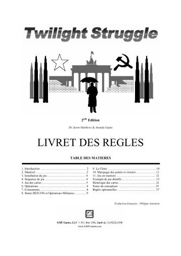 Twilight Struggle : règles - Jeux à Volonté