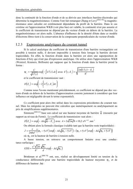 Effet tunnel dépendant du spin : Des simples aux doubles ... - LPM