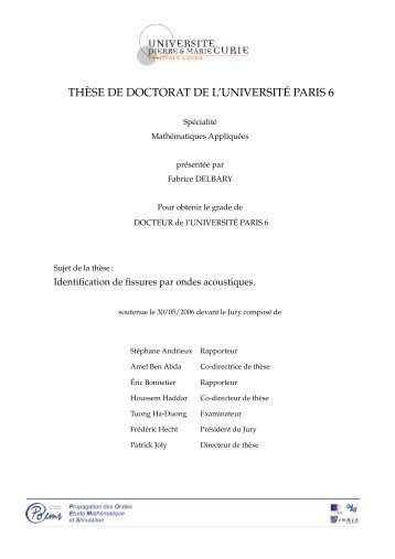 TH`ESE DE DOCTORAT DE L'UNIVERSIT´E PARIS 6