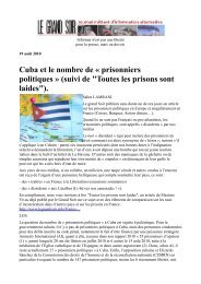 Cuba et le nombre de « prisonniers politiques - Papeles de ...