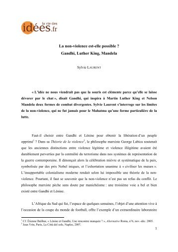 La non-violence est-elle possible ? Gandhi ... - La Vie des idées