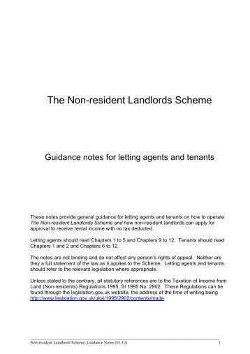 The Non-resident Landlords Scheme - HM Revenue & Customs