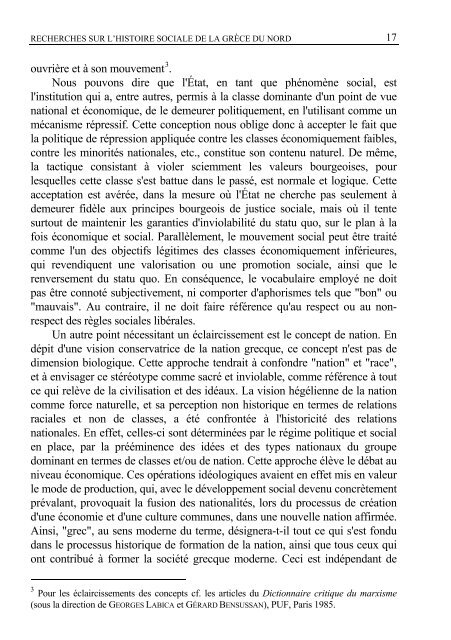 Recherches sur l'histoire sociale de la Grèce du Nord