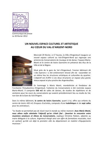 CP nouvel espace culturel et artistique val nord d'argent - Argenteuil