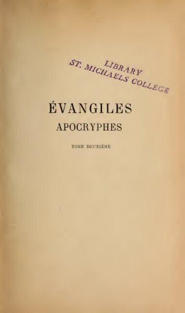 Evangiles Apocryphes