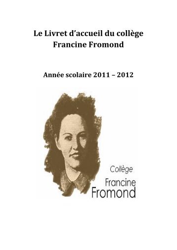 Le Livret d'accueil du collège Francine Fromond