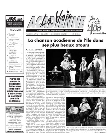 Journal du 21 juillet 2004.indd - La Voix acadienne