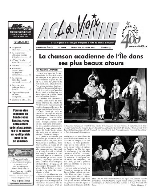 Journal du 21 juillet 2004.indd - La Voix acadienne