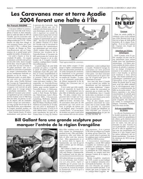 Journal du 21 juillet 2004.indd - La Voix acadienne