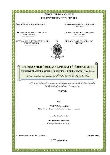 Mémoire NOUNDOU ROSINE - L'ENS
