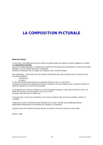 LA COMPOSITION PICTURALE - Aquarellissime