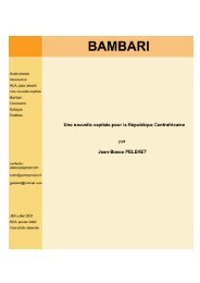 Bambari - Pour une nouvelle capitale de la République ... - Sangonet