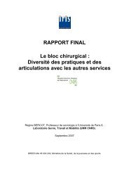 RAPPORT FINAL Le bloc chirurgical : Diversité des ... - Sofcot