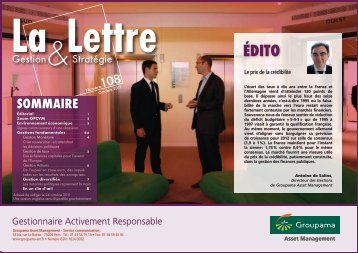 Lettre n°108 - Groupama Asset Management