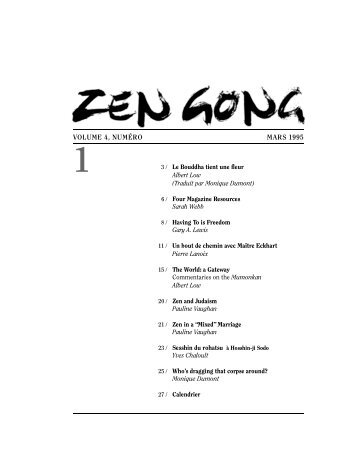 Volume 4, Number 1 - Montreal Zen Center