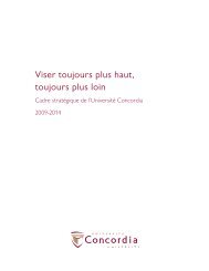 Cadre stratégique - Concordia University