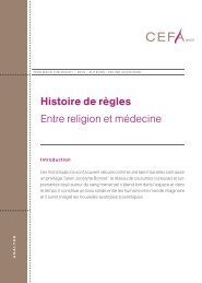 Histoire de règles Entre religion et médecine - CEFA
