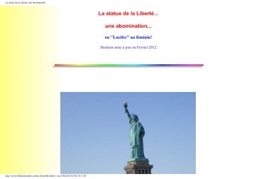 La statue de la Liberte, une abomination! - Bible et nombres