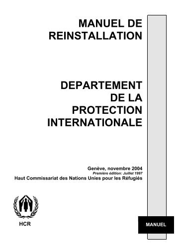 MANUEL DE REINSTALLATION DEPARTEMENT DE LA ... - UNHCR