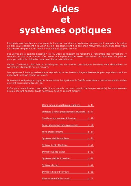 Les systèmes optiques Essilor - Visua Optique