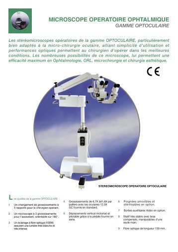 microscope operatoire ophtalmique gamme optoculaire