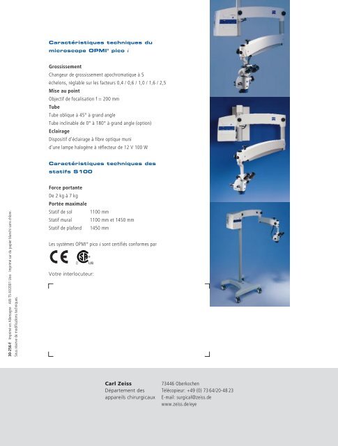 Téléchargement brochure - Carl Zeiss SAS