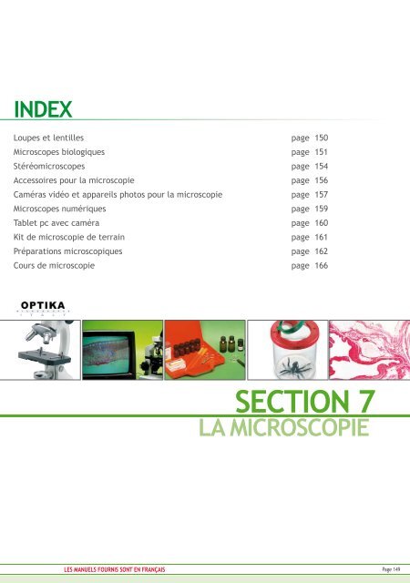 Matériel d'observation (loupe binoculaire munie de micromètre de type