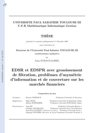 EDSR et EDSPR avec grossissement de filtration ... - Docs at ISFA
