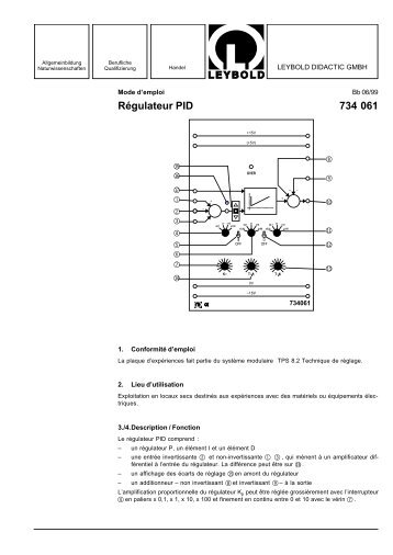 Régulateur PID 734 061 - LD DIDACTIC