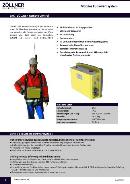 Mobiles Funkwarnsystem - ZÖLLNER Signal GmbH