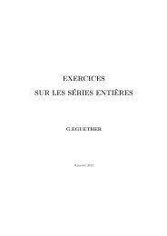 EXERCICES SUR LES SÉRIES ENTIÈRES