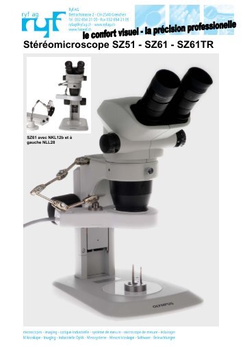 Stéréomicroscope SZ51 - SZ61 - SZ61TR - Ryf AG