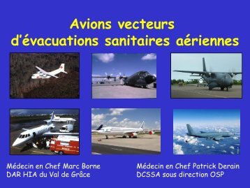 Avions vecteurs d'évacuations sanitaires aériennes - carum