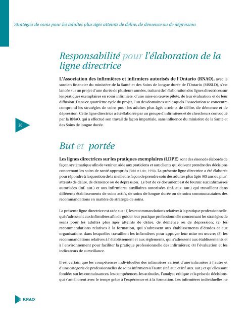 Références bibliographiques - Registered Nurses' Association of ...