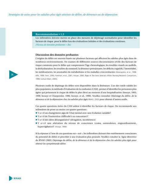 Références bibliographiques - Registered Nurses' Association of ...