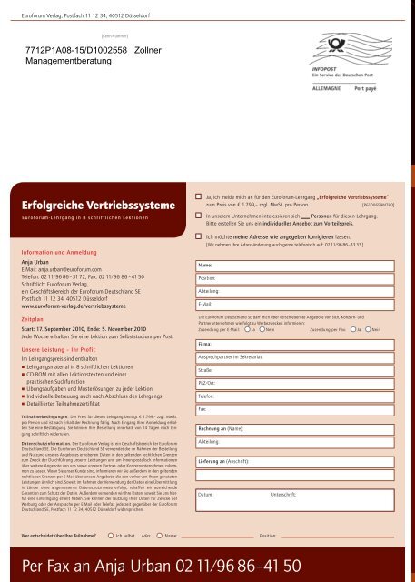 ausführliche Information zum Lehrgang (pdf) - Zollner ...