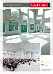 UNESCO-Welterbe Zollverein Convention Factsheet SANAA-Gebäude