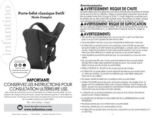 Important Conservez Les Instructions Pour Consultation Infantino
