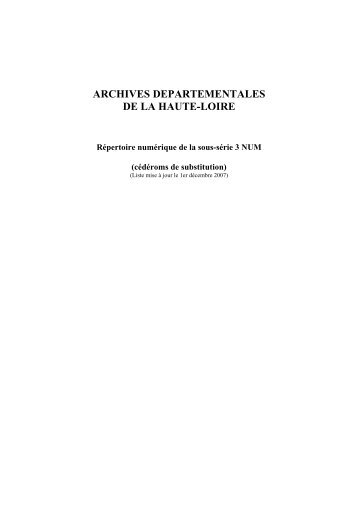 ARCHIVES DEPARTEMENTALES DE LA HAUTE-LOIRE