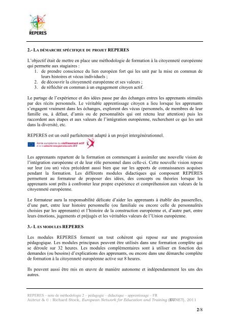 note de présentation générale des modules didactiques reperes