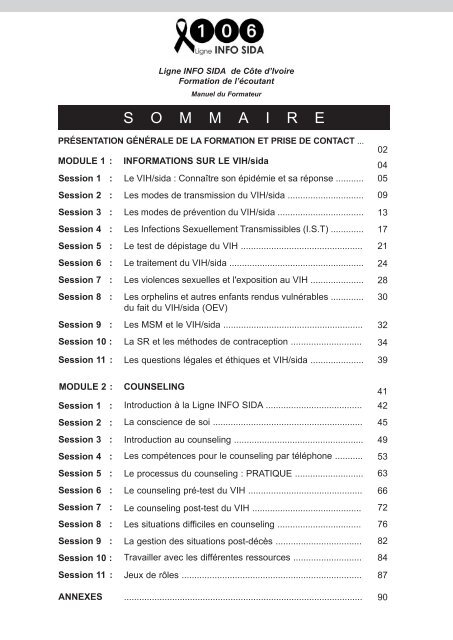 module 1 : informations sur le ViH/sida