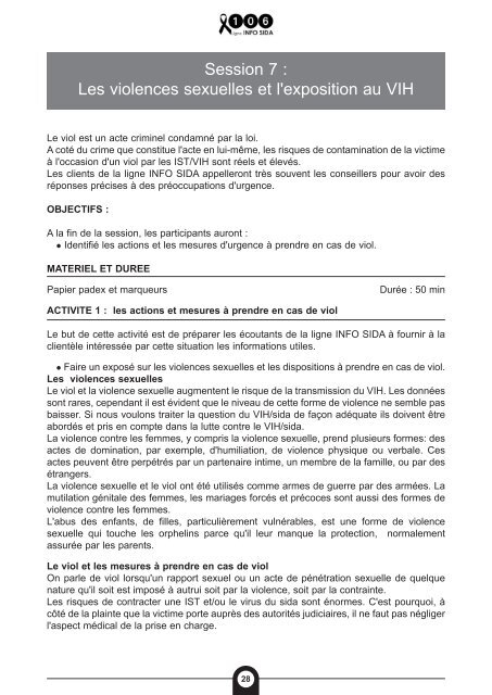 module 1 : informations sur le ViH/sida